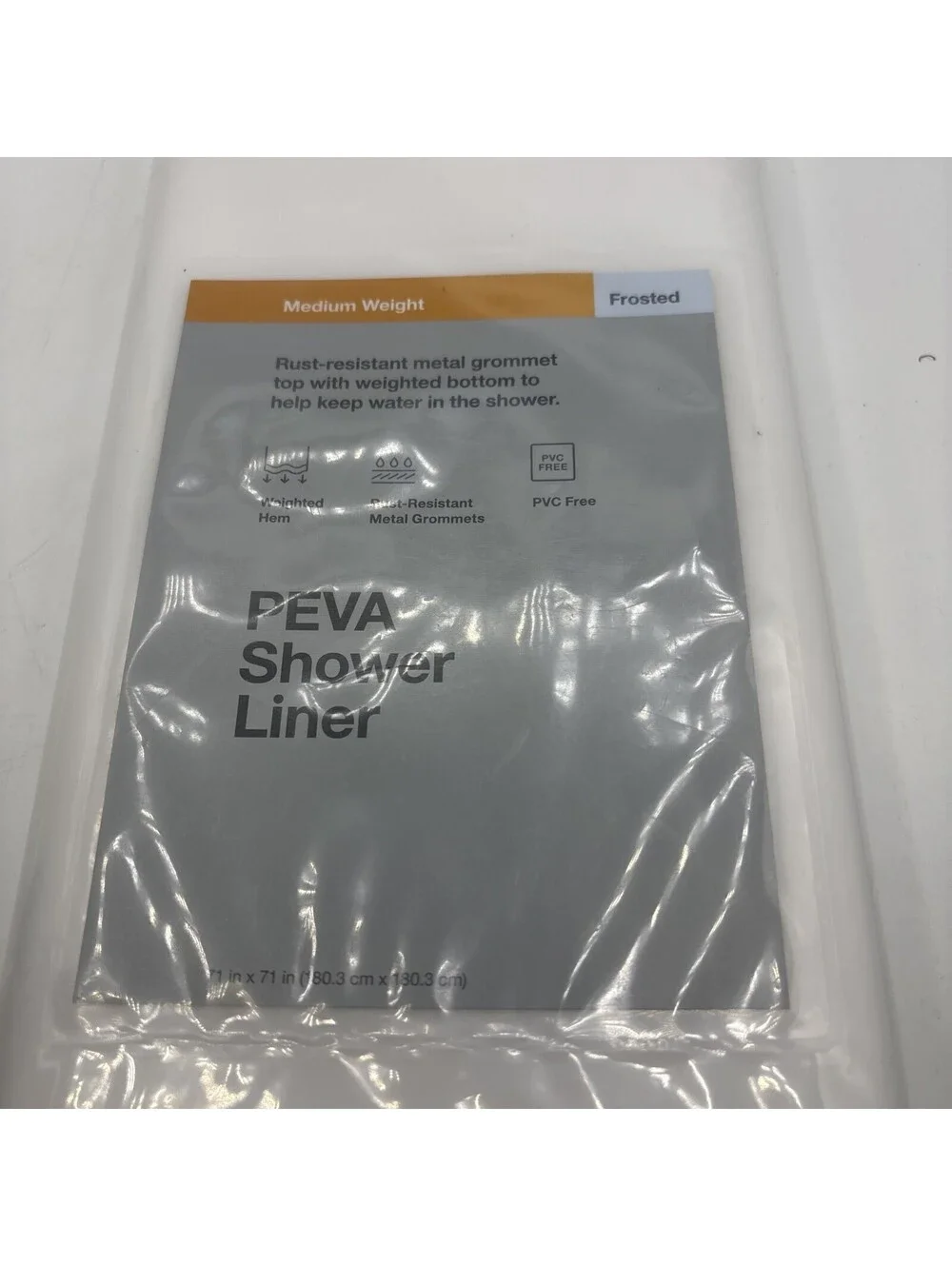 Shower Curtain Liners 71 X 71 inches Made By Design 100% PEVA